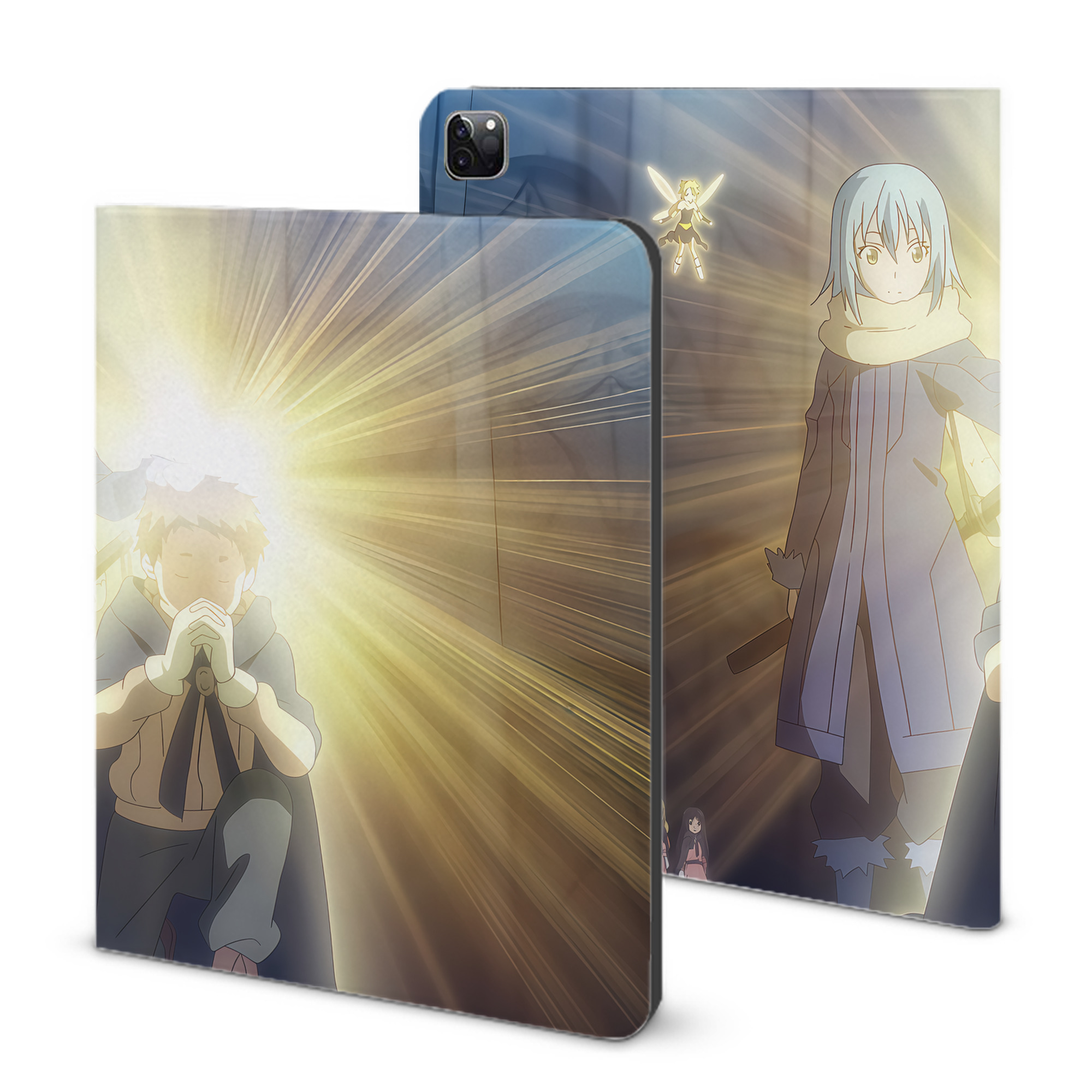 （画像用） 転スラ Regarding Reincarnated to Slime IPad ケース ブック型 PUレザー TPU 耐衝撃 軽量 薄型 ペン収納なし 全面保護 IPad 各モデル対応